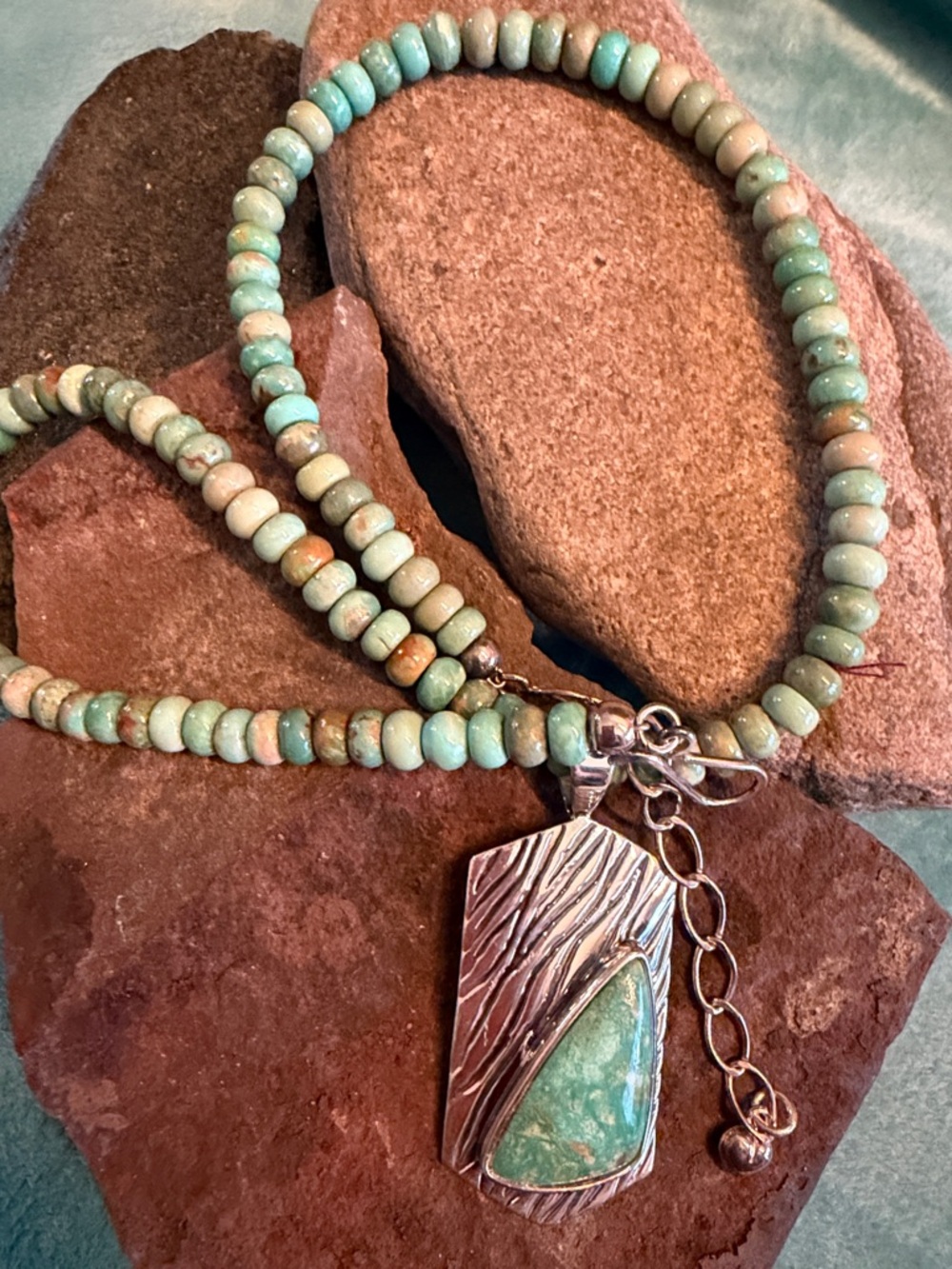Jay King Turquoise & Sterling Pendant Necklace - (224) - Picture 2 of 7